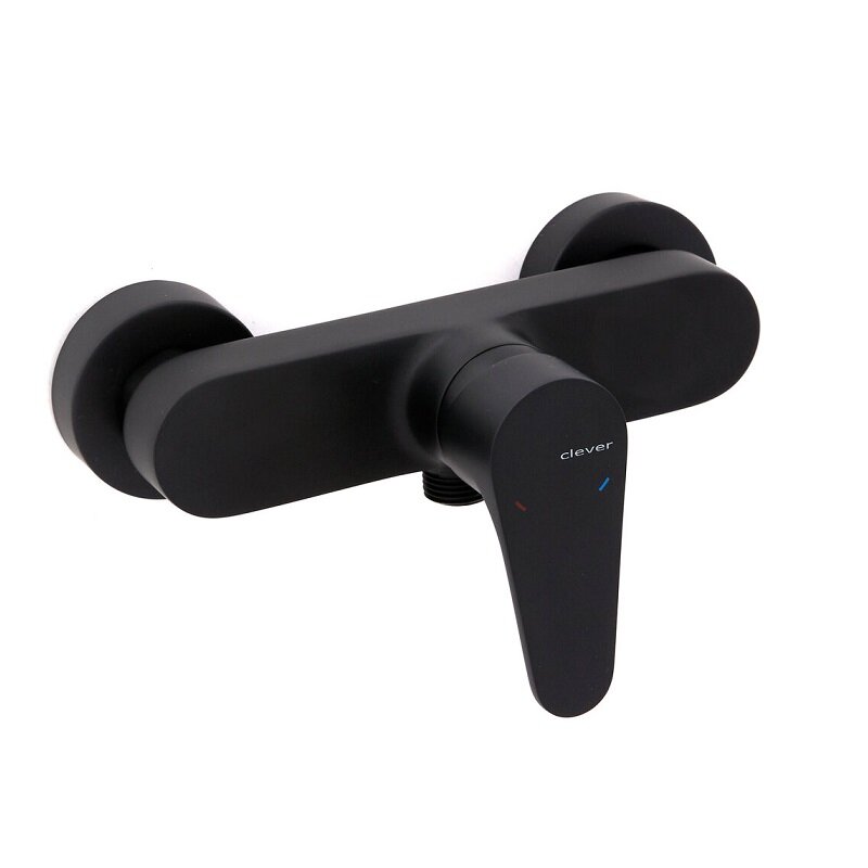 Изображение товара Смеситель для душа Clever Rocket 62082 черный матовый с душевым гарнитуром Изображение товара Смеситель для душа Clever Rocket 62082 черный матовый с душевым гарнитуром