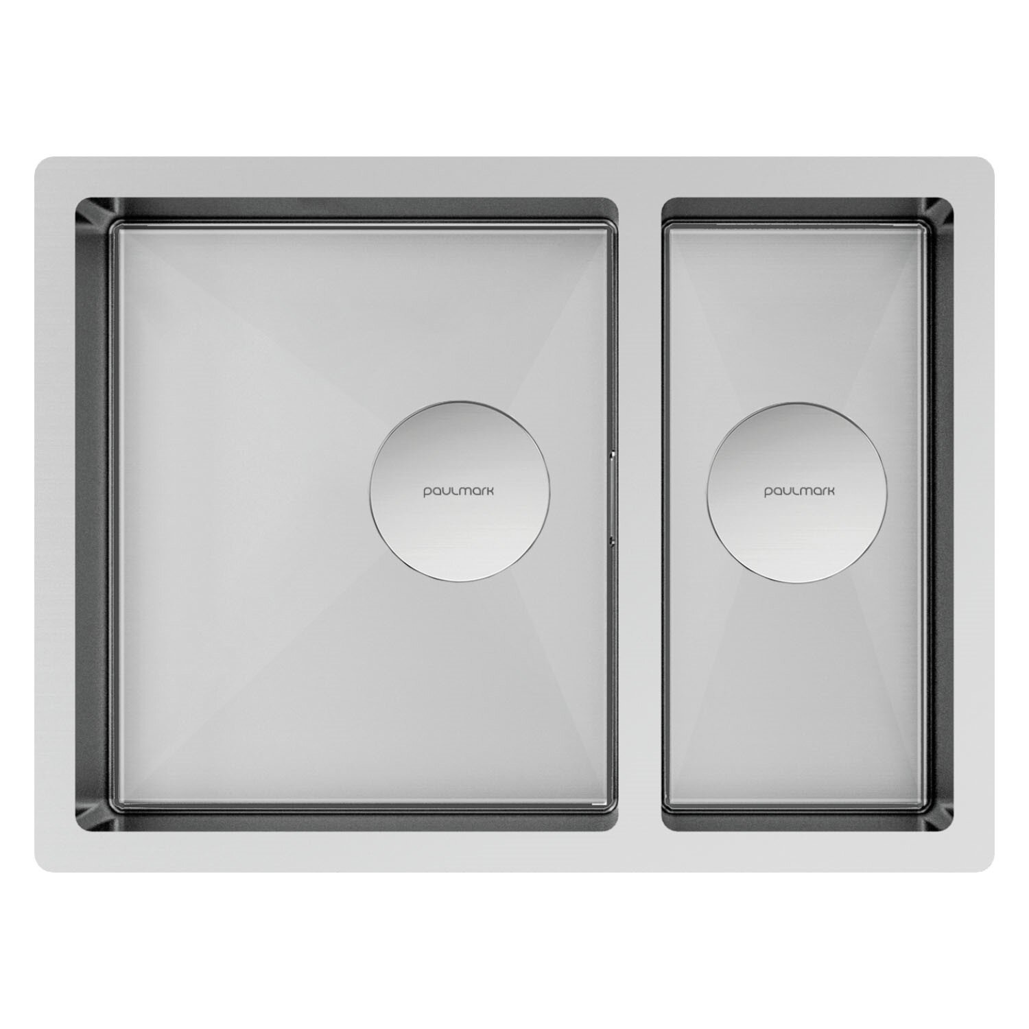 Изображение товара Кухонная мойка Paulmark Next 58/2S UNI из нержавеющей стали 58 см