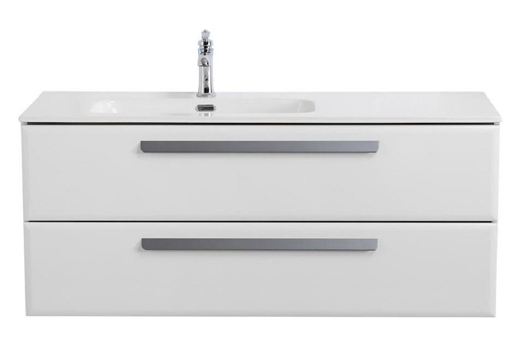 Изображение товара Тумба под раковину Cezares Eco-Cer-N-1200-2C-SO-BL-L / R 120 см подвесная Bianco Lucido