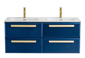 Изображение товара Тумба под раковину 120 см Cezares Eco-Cer-N-1200-4C-SO-2-SPF-P подвесная с 4 ящиками синяя