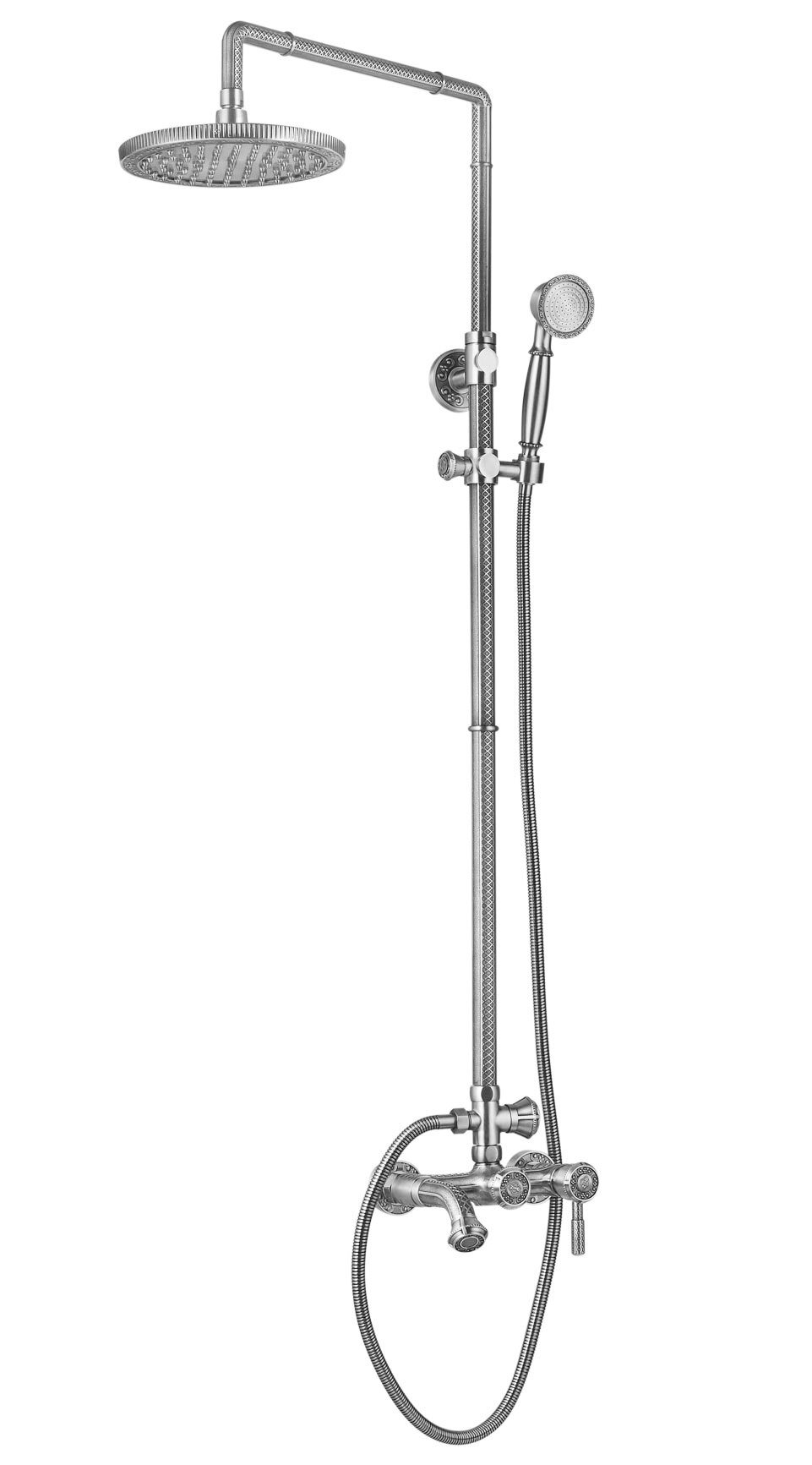 Изображение товара Душевая система Zorg Antic A 201DS-SL - латунь, ретро-стиль, серебро