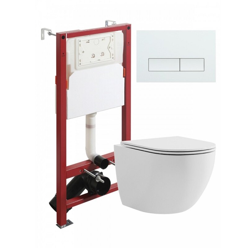 Изображение товара Подвесной унитаз Agger ATI03100+APB288 с инсталляцией и сиденьем микролифт