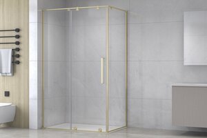 Изображение товара Душевой уголок Royal Bath BERN-S RB8120-T-GD, 120 x 80 см, стекло прозрачное, профиль золотой