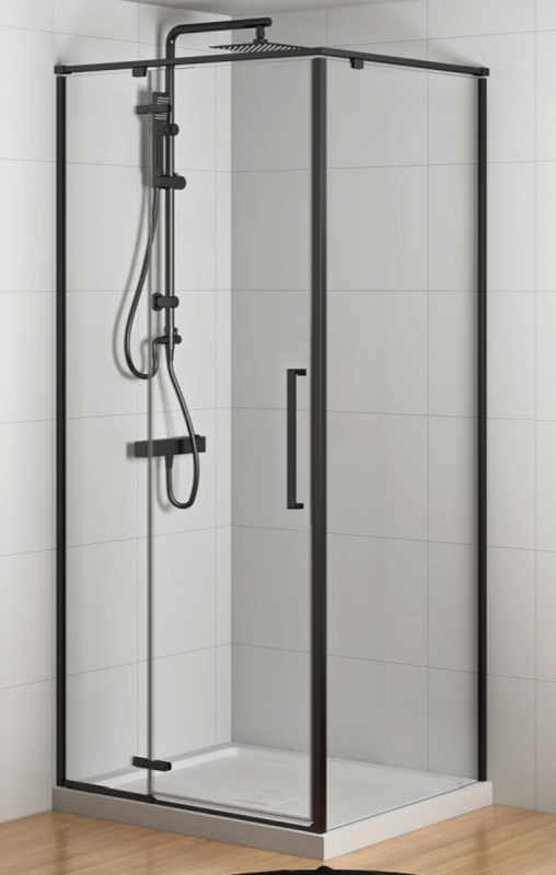 Изображение товара Душевой уголок Royal Bath BERN-V RB90-T-BL 90x90 стекло черный профиль