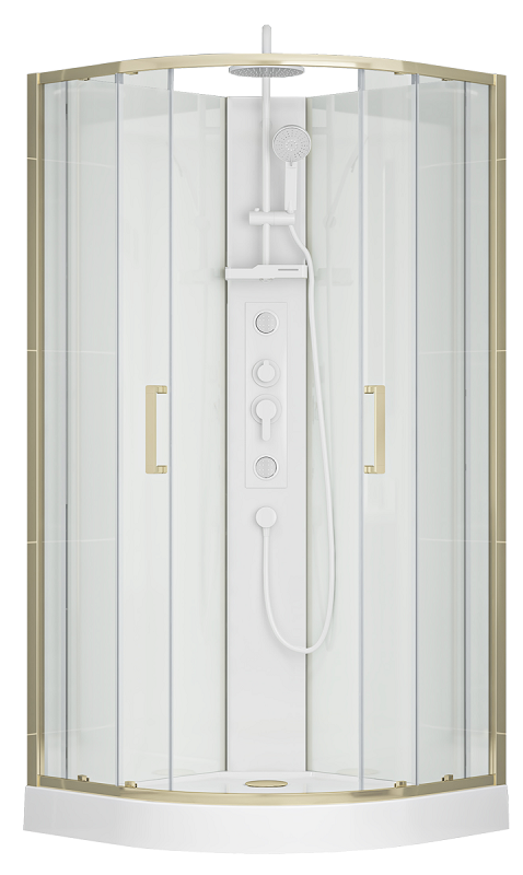 Изображение товара Душевая кабина Royal Bath Bern RB90HK-WT-GD 90x90 см с гидромассажем и прозрачным стеклом