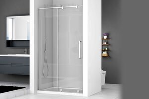 Изображение товара Душевая дверь в нишу Royal Bath RB100-T-CH 100 см стекло прозрачное хром профиль