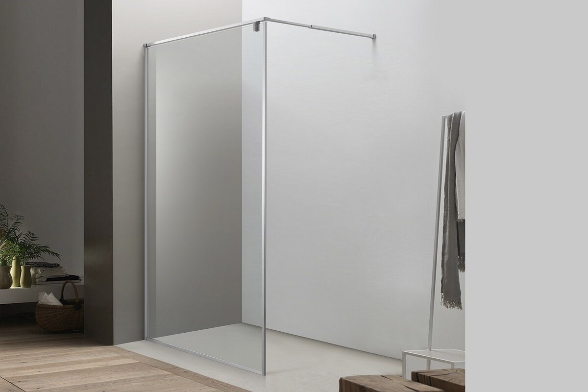 Изображение товара Душевая стенка Royal Bath Bern RB120-T-CH, 120 х 200 см, со свободным входом, стекло прозрачное, профиль хром