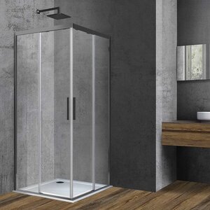 Изображение товара Душевой уголок Vincea Soft VSS-3SO100CLGM 100x100 см, стекло прозрачное, профиль gunmetal