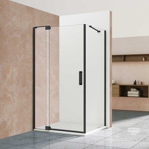Изображение товара Душевой уголок Vincea Extra VSR-1E809080CLB 80/90x80 см прозрачное стекло алюминиевый профиль