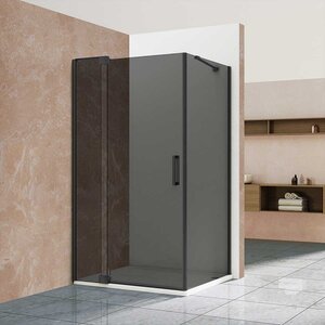 Изображение товара Душевой уголок Vincea Extra VSR-1E809090CGB, 80/90 x 90 см, стекло тонированное, профиль черный