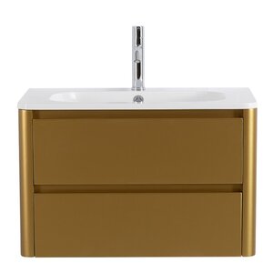 Изображение товара Тумба под раковину Cezares Relax-800-2C-SO-BORO-P, 80 см, подвесная, брашированное золото 