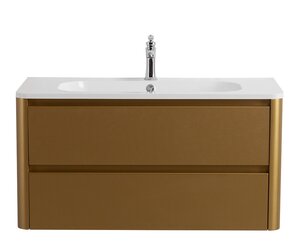 Изображение товара Тумба под раковину Cezares Relax-1000-2C-SO-BORO-P, 100 см, подвесная, брашированное золото 