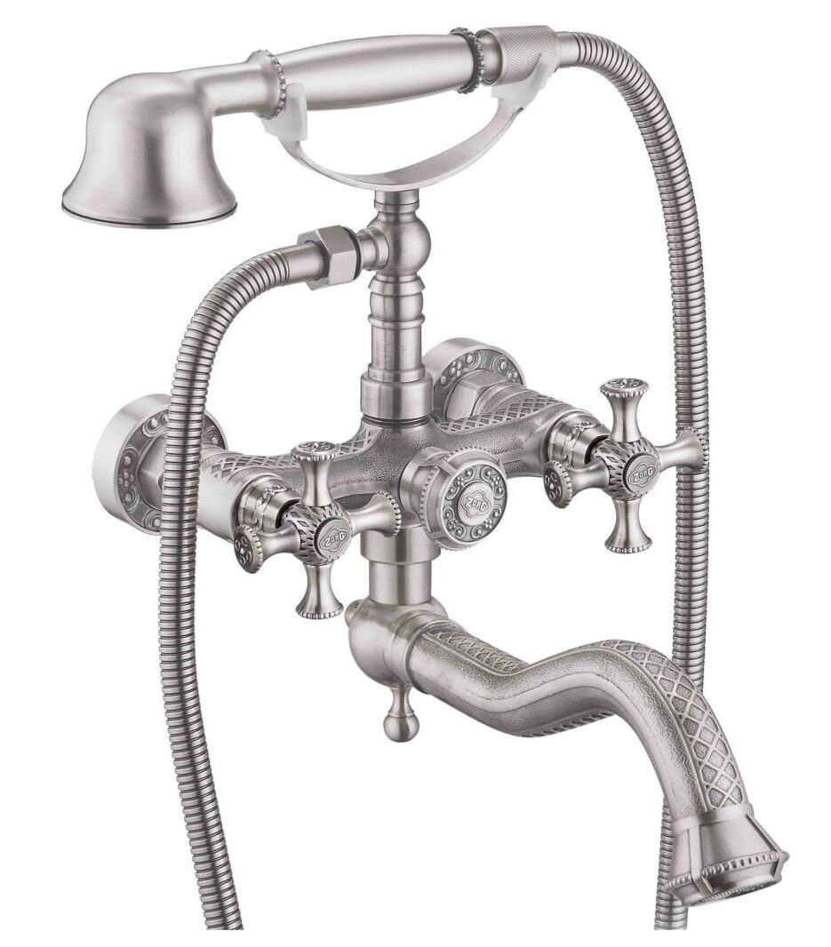 Изображение товара Смеситель Zorg Antic A 7000W-SL для ванны, серебристый ретро