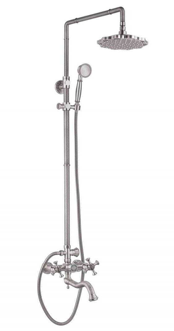 Изображение товара Душевая система Zorg Antic A 7002DS-SL с изливом серебро для ванной