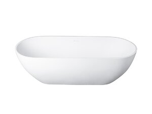 Изображение товара Ванна Uni-Flow Oval из искусственного камня Solid surface FS307-1750 Gloss White, 175 х 75 см, белая