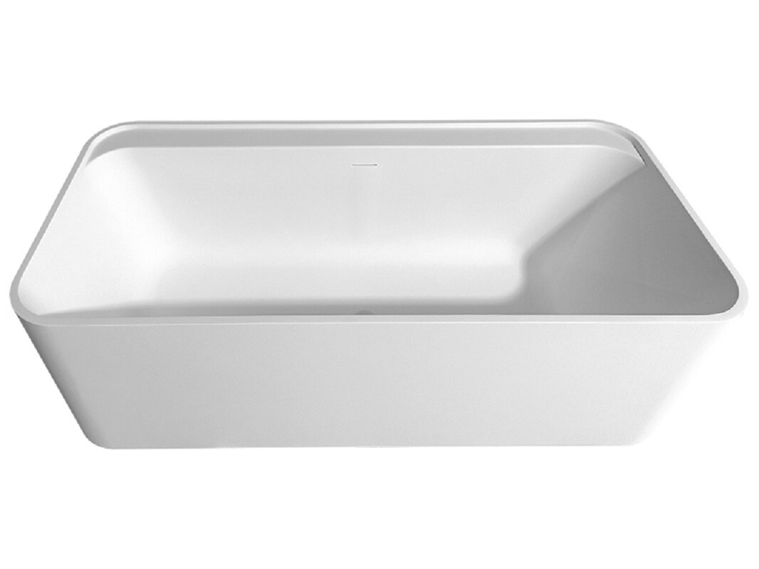 Изображение товара Ванна отдельностоящая из искусственного камня Solid surface 170х78 см Uni-Flow Kube белая