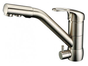 Изображение товара Смеситель Zorg Clean Water ZR 400 KF-12 NICKEL для кухни под фильтр, цвет никель