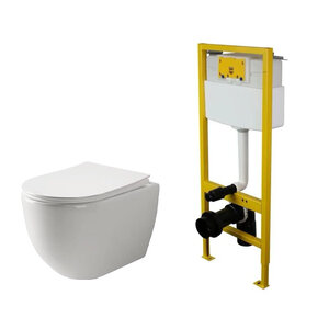 Изображение товара Инсталляция Elsen с безободковым унитазом Ceramicanova Mia Rimless сиденье микролифт, EIN500.1120/CN1805, сантехфарфор