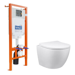 Изображение товара Инсталляция BelBagno с безободковым унитазом Vincea Globo, крышка микролифт, BB002-80/VT1-14S