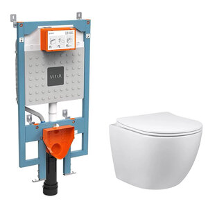 Изображение товара Инсталляция Vitra V-Fix Prime с безободковым унитазом Vincea Globo, крышка микролифт, 768-5800-01/VT1-14S