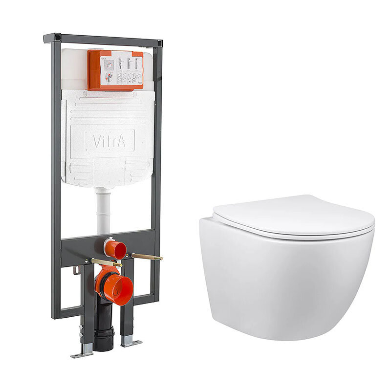 Изображение товара Инсталляция Vitra с безободковым унитазом Vincea Globo микролифт 748-5800-01/VT1-14S