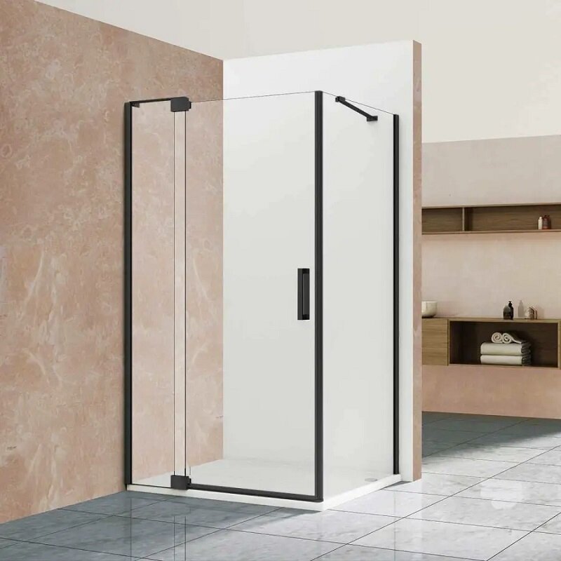 Изображение товара Душевой уголок Vincea Extra VSR-1E101180CLB, 100/110x80 см, прозрачное стекло, черный профиль