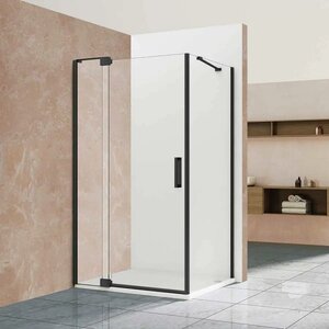 Изображение товара Душевой уголок Vincea Extra VSR-1E101180CLB, 100/110 x 80 см, стекло прозрачное, профиль черный