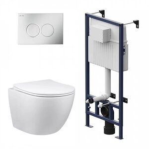 Изображение товара Инсталляция Am.Pm ProC с безободковым унитазом Vincea Globo, крышка микролифт, клавиша смыва, I012707/VT1-14S/I070131