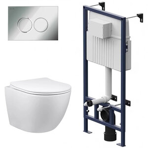 Изображение товара Инсталляция Am.Pm ProC с безободковым унитазом Vincea Globo, крышка микролифт, клавиша смыва, I012707/VT1-14S/I070151