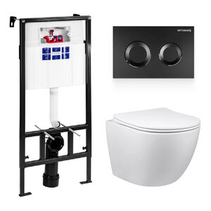 Изображение товара Инсталляция Bettoserb Sava Fix Slim с безободковым унитазом Vincea Globo, крышка микролифт, клавиша смыва, SET40006467/VT1-14S