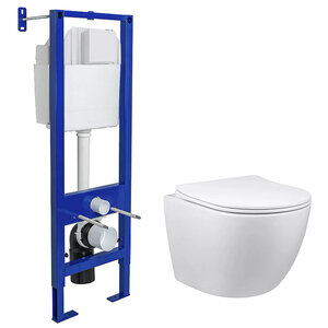 Изображение товара Инсталляция Berges Atom с безободковым унитазом Vincea Globo, крышка микролифт, 040330/VT1-14S