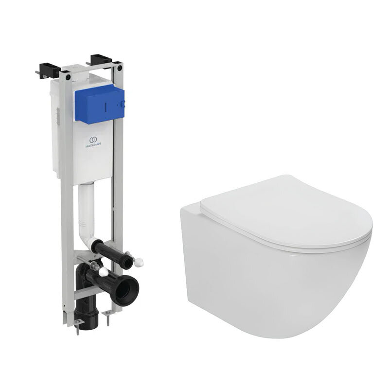 Изображение товара Инсталляция Ideal Standard с безободковым унитазом Vincea Globo, микролифт, торнадо
