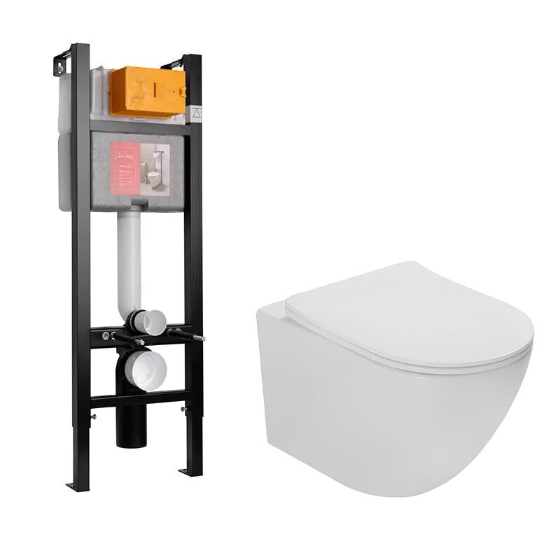 Изображение товара Инсталляция Jacob Delafon и подвесной унитаз Vincea Globo безободковый с микролифтом