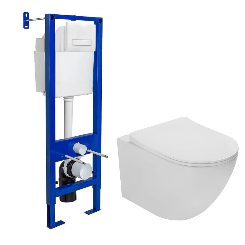 Изображение товара Инсталляция Berges Atom Line с безободковым унитазом Vincea Globo и крышкой MicroLift