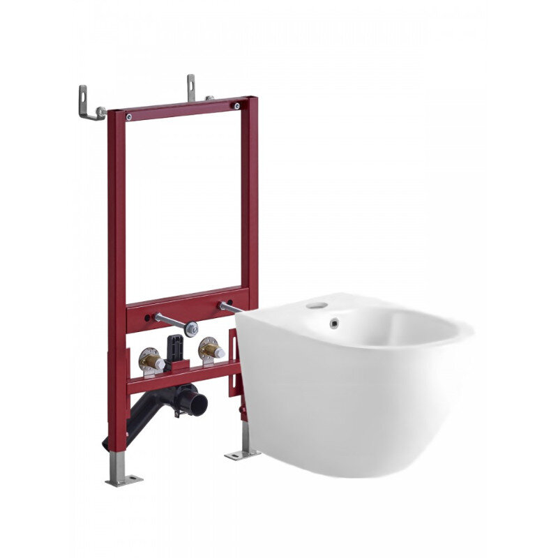 Изображение товара Инсталляция с биде Agger ATI03310 комплект белый для подвесной установки