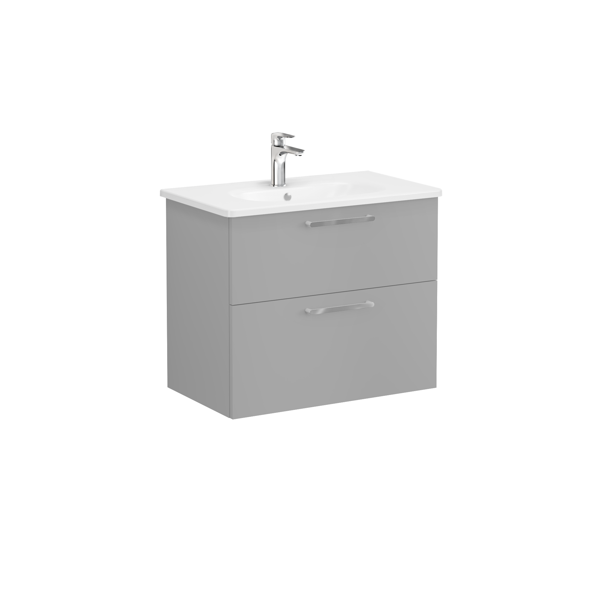 Изображение товара Тумба с раковиной Vitra Root Flat 80 см подвесная серый матовый