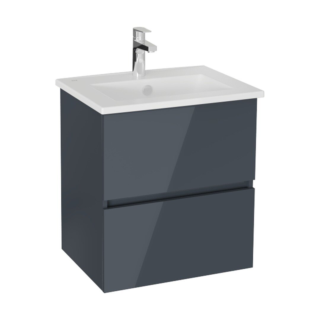 Изображение товара Тумба с раковиной VitrA Mia Plus Square 60 см антрацит глянцевый