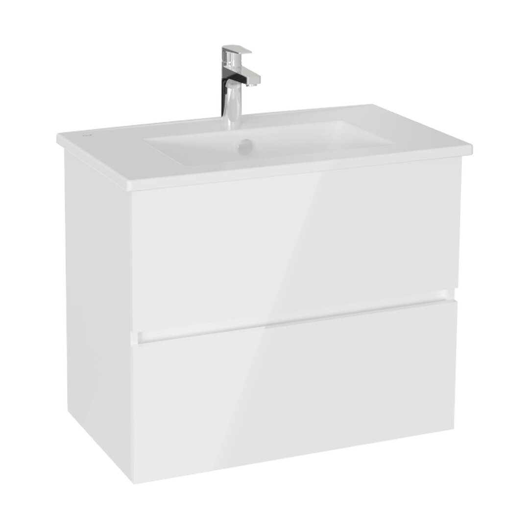 Изображение товара Тумба с раковиной VitrA Mia Plus Square 80 см белый глянцевый подвесная