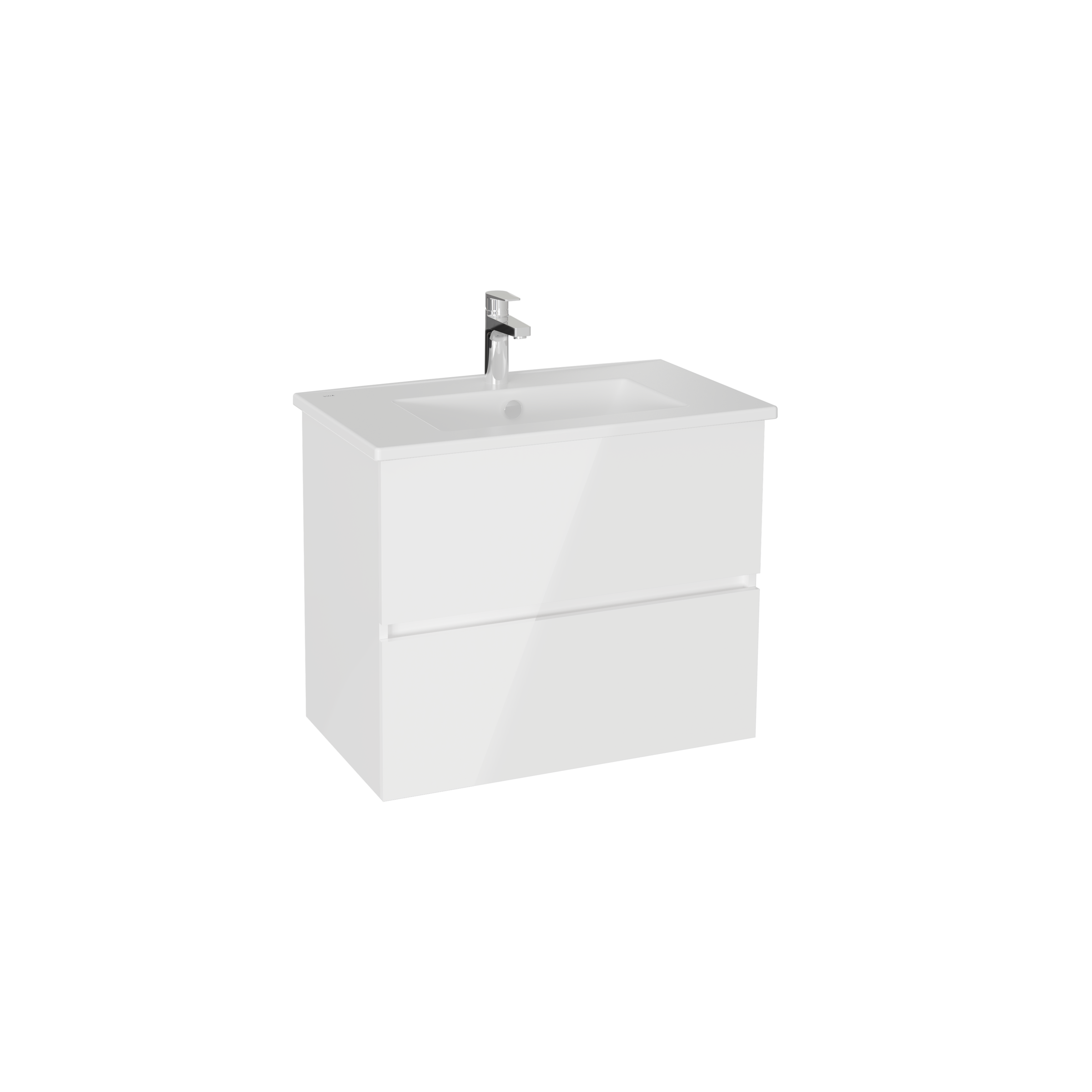 Изображение товара Тумба с раковиной Vitra Mia Plus Square 80 см белый глянец подвесная