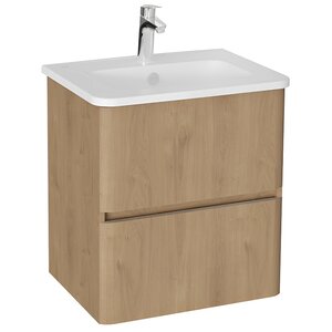 Изображение товара Тумба с раковиной Vitra Mia Plus Round 69817, 60 см, подвесная, золотой дуб