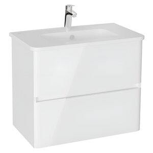 Изображение товара Тумба с раковиной Vitra Mia Plus Round 69824, 80 см, подвесная, белый глянцевый