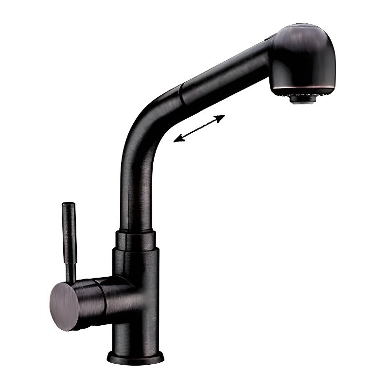 Изображение товара Смеситель для кухонной мойки WasserKRAFT A8247, темная бронза, выдвижная лейка