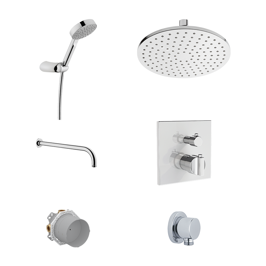 Изображение товара Комплект смесителей с термостатом Vitra Suit A49308EXP, хромированный дизайн