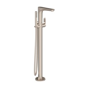 Изображение товара Смеситель для ванны и душа VitrA Root Round A4274134EXP, с душевым гарнитуром, цвет брашированный никель