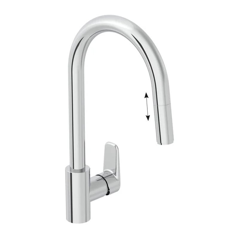 Изображение товара Смеситель Vitra Flow Soft A43445EXP с выдвижным изливом, хром Изображение товара Смеситель Vitra Flow Soft A43445EXP с выдвижным изливом, хром