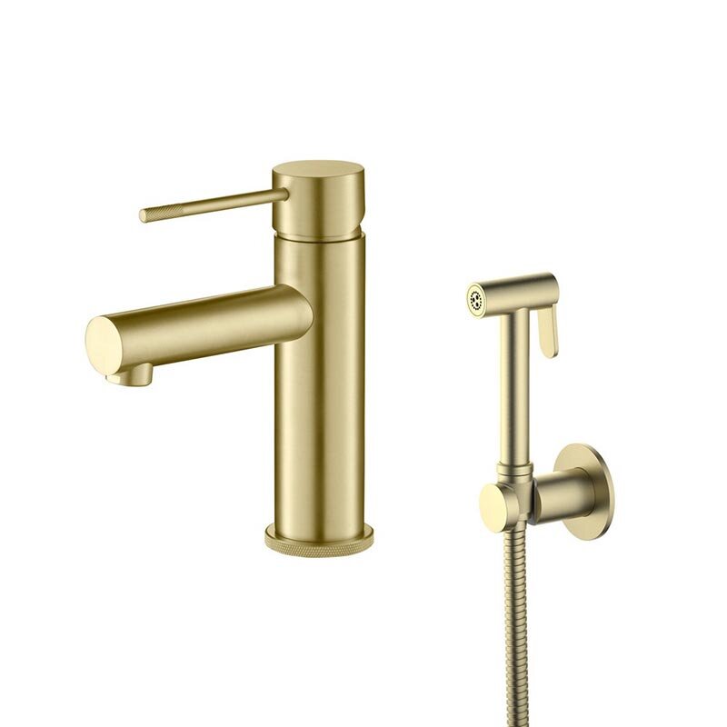 Изображение товара Смеситель Timo Saona 2360/17G для раковины с гигиеническим душем, цвет золото матовое Изображение товара Смеситель Timo Saona 2360/17G для раковины с гигиеническим душем, цвет золото матовое