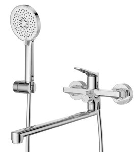 Изображение товара BelBagno Unique-VASM-L-CRM смеситель ванна душ с шлангом 3 режима хром Италия