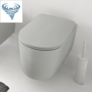 Изображение товара Подвесной унитаз Kerasan Nolita 531559, безободковый, смыв торнадо, цвет светло-серый