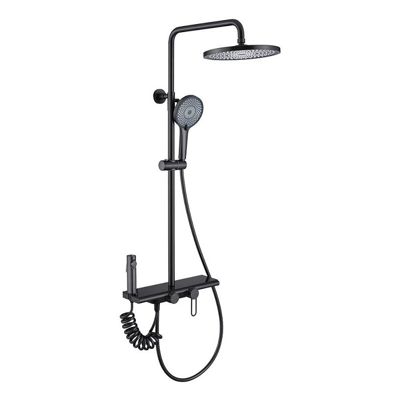 Изображение товара Душевая система Olive's Kabrera 37294KBB с гигиеническим душем, черный матовый