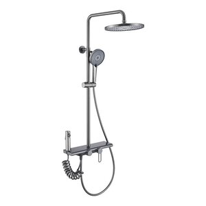 Изображение товара Душевая система Olive's Kabrera 37294KBGM, с гигиеническим душем, цвет оружейная сталь